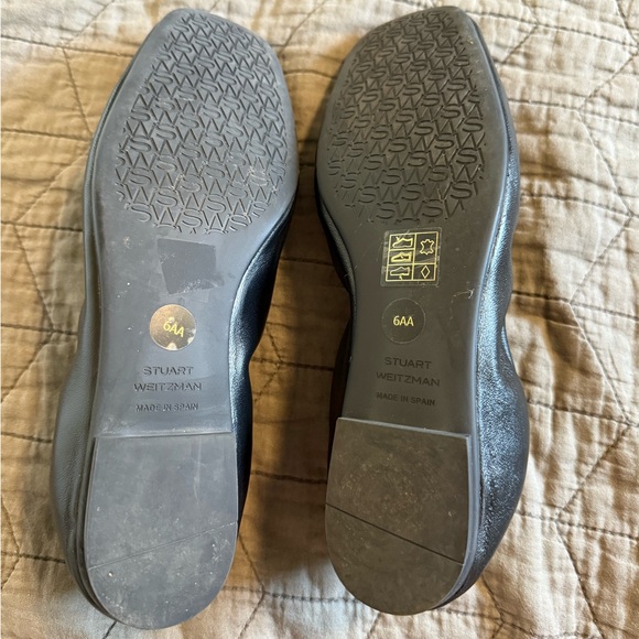 Stuart Weitzman Black Flats with Classic Rounded Toe - Picture 4 of 7